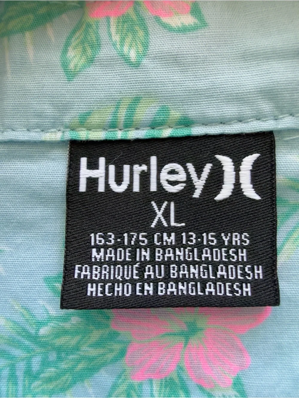 Hurley Men’s XL Flamingo Tropical Floral Button-Up Shirt NWT